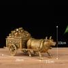 11in(L) Chinese Fengshui Style Bull Pulling A Car Full of Wealth Statue Detachable Lucky Mascots Wealth Home Furnishing Ornaments ZD096 view 2