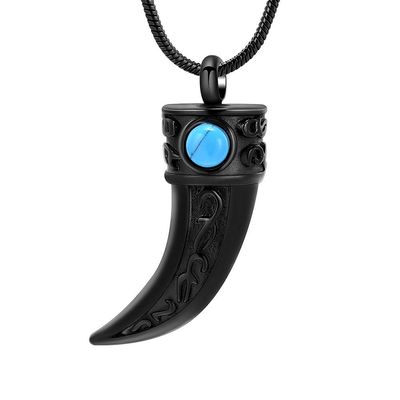 Yinplsmemory Cremation Jewelry Horn Urn Necklace for Ashes for Men Memorial Ashes Keepsake Jewelry for Brother Son Uncle