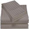 HR Luxury Linen Cotton Bedsheets Set - 400 Thread Count 100% Egyptian Cotton 4-Piece Sheet Set 21 Inch Deep Pocket Stripe (Queen, Silver Grey) view 1