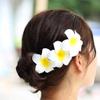 50Pcs 2.5" White Foam Hawaiian Frangipani Artificial Plumeria Flower Hat Hair Clips for Home Bridal Wedding Tropical Party Beach Vacation Decoration view 4