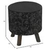 Cortesi Home Oakdale Ottoman Stool with Removable Cotton Cover, Dark Grey view 3