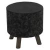 Cortesi Home Oakdale Ottoman Stool with Removable Cotton Cover, Dark Grey view 4
