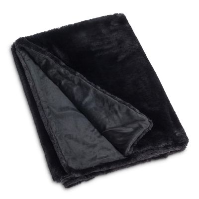 Abbott Collection 27-DIVA-01-BLK Luxury Faux Fur Throw, Black