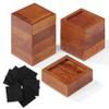 FASONLA Bed Risers (Set of 8) Furniture Risers Lifts Height 1", 2" or 3", Solid Natural Wood Risers for Bed, Furniture, Table, Sofa, Chair with Non-Slip Recessed Hole (Light Brown Color, 1 Inch) view 1