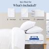 600 Thread Count 100% Cotton Sheet Expanded Queen Sheets Set, 4-Piece Long-Staple Combed Pure Cotton Best Sheets for Bed, Breathable, Soft & Silky Sateen Weave Fits Mattress Upto 16'' Deep Pocket view 2