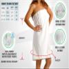 BY LORA Womens Spa Wrap Towels, Bath Towel Wrap Microfiber with Pocket Quick Dry Body Shower Wrap - One Size, Navy view 2
