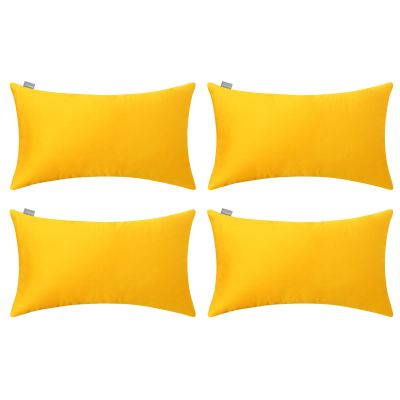 4-Pack 100% Cotton Lumbar Comfortable Solid Decorative Throw Pillow Case,Thmyo Rectangle Cushion Cover Pillowcase Sublimation Blank Pillow Covers DIY Throw Pillowcase(12x20inch/30x50cm, Yellow)