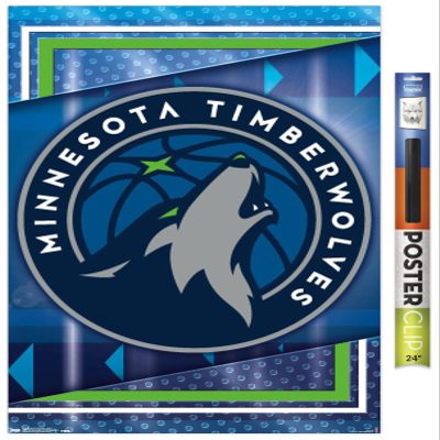Trends International NBA Minnesota Timberwolves - Logo 17 Wall Poster, 34L x 22.4W, Premium Poster & Clip Bundle
