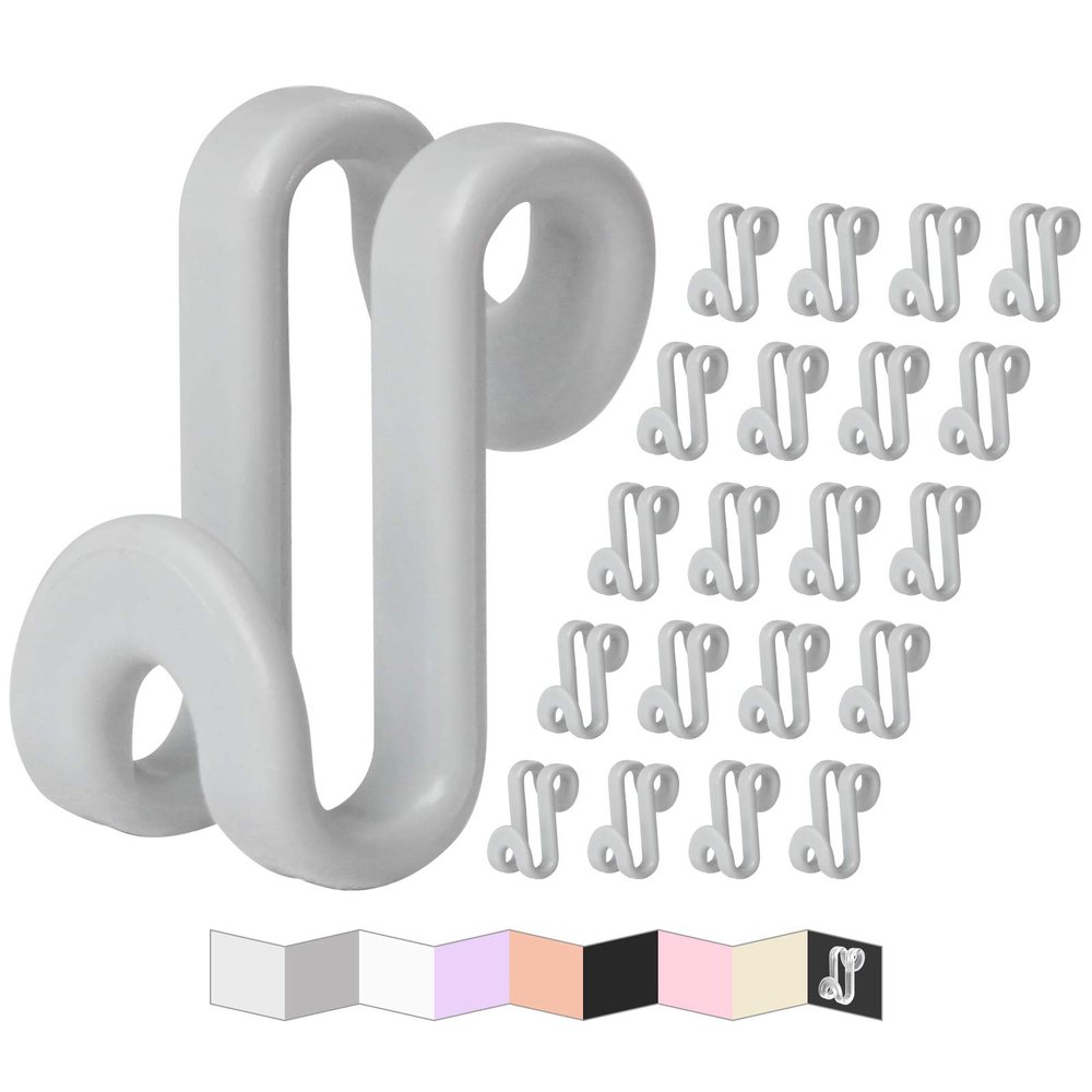 FREZON Clothes Hanger Connector Hooks, Outfit Hanger Extender Clips, Hangers Accessory, Not Suitable for Wooden Hangers, Heavy Duty Space Saving for Closet 60 Pcs (Grey)