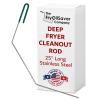 25" Deep Fryer Cleanout Rod Angled Shaped & Declogger Goofer Commercial Kitchen Tool - Drain Unclogger & Cleaner - Rust Resistant Deep Fryer Cleaner - Made in USA by FryOilSaver Co. B52C view 1