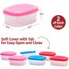 SIGNORA WARE Condiment Containers with Lids- 6 pk. 3 oz.Salad Dressing to go Small Food Storage Containers- Sauce Cups Leak proof Reusable Plastic BPA free for Lunch Box Picnic Travel view 3