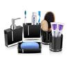 5 Pcs Bathroom Accessories Set, Bathroom Dispenser Set Contain Emulsion Bottle, Tooth Brush Holder, Dish, 2pcs Gargle Cup (Black) view 2
