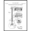 Vintago Gibson Les Paul Electric Guitar Patent Wall Art Print, Patent Art, Blueprint, Patent Print, Patent Poster, Guitar Wall Art, QP519 view 1