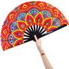 Amajiji Rave Fans Large Folding Hand Fan Popping Fan for Line Dancing, Big Clacking Clap Fans Foldable for Dance,Music Festival, Party (Fantasy Flowers) view 1