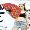 Amajiji Rave Fans Large Folding Hand Fan Popping Fan for Line Dancing, Big Clacking Clap Fans Foldable for Dance,Music Festival, Party (Fantasy Flowers) view 2