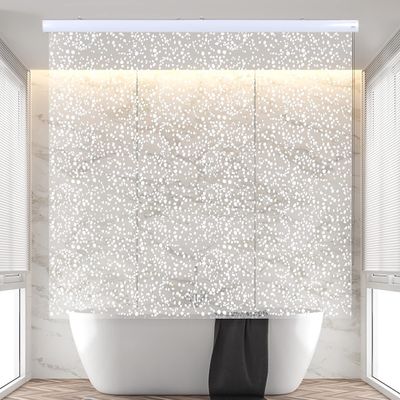 Jakooz Rollup Shower Curtain for Bathroom. Waterproof, 100% PEVA, Heavy Duty Shower Roller Blind Curtain for Bathtub. No Rods, No Hooks, No Rings! (56"x95") (Sparkle)