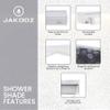 Jakooz Rollup Shower Curtain for Bathroom. Waterproof, 100% PEVA, Heavy Duty Shower Roller Blind Curtain for Bathtub. No Rods, No Hooks, No Rings! (56"x95") (Sparkle) view 3