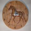 3-dimensional Horse Clock 15 inch Solid Oak view 2