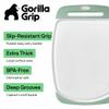 GORILLA GRIP BPA-Free Reversible Kitchen Cutting Board Set of 3, US Designed, Nonporous, Juice Grooves Catch Liquid, Slip Resistant Border, Dishwasher Safe, Durable Large Food Chopping Boards, Mint view 2