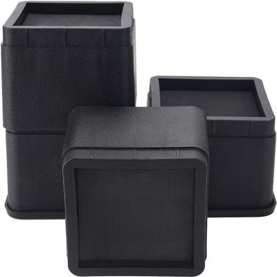 BTSD-home 3 Inch Bed Risers, Heavy Duty Furniture Risers for Under Bed Storage, Dorm, Sofa, Table, Chair and Desk, 4 Pack, Black