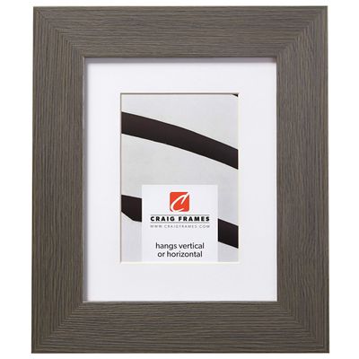 Craig Frames Bauhaus 200, 18 x 36 Inch Grey Picture Frame Matted to Display a 14 x 32 Inch Photo
