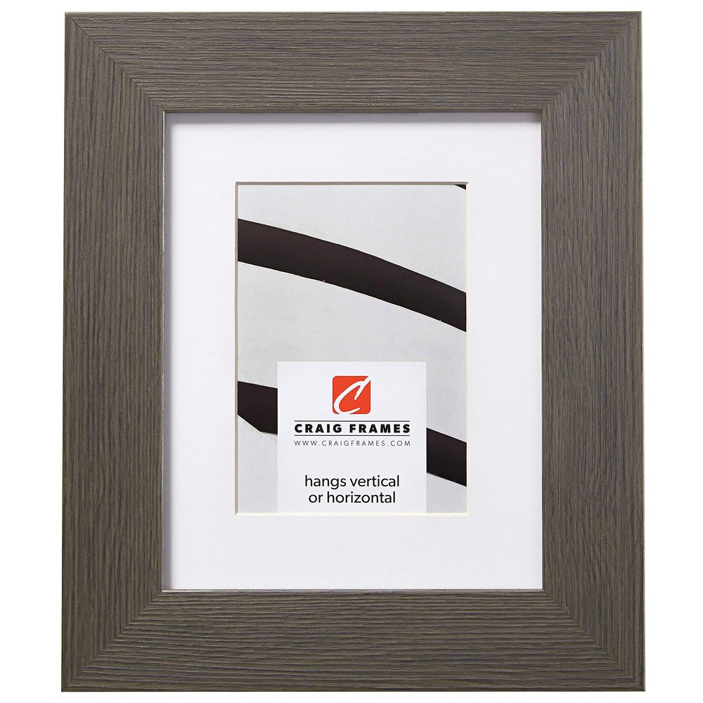 Craig Frames Bauhaus 200, 18 x 36 Inch Grey Picture Frame Matted to Display a 14 x 32 Inch Photo