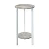 Convenience Concepts Graystone 2 Tier Tall Plant Stand 31" - Industrial Stand for Plants, Vases, and Antiques, Urban Modern Design for the Living Room, Hallway, Entryway, Faux Birch/White view 1