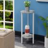 Convenience Concepts Graystone 2 Tier Tall Plant Stand 31" - Industrial Stand for Plants, Vases, and Antiques, Urban Modern Design for the Living Room, Hallway, Entryway, Faux Birch/White view 2