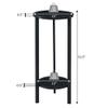 Convenience Concepts Graystone 2 Tier Tall Plant Stand 31" - Industrial Stand for Plants, Vases, and Antiques, Urban Modern Design for the Living Room, Hallway, Entryway, Faux Birch/White view 3