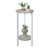 Convenience Concepts Graystone 2 Tier Tall Plant Stand 31" - Industrial Stand for Plants, Vases, and Antiques, Urban Modern Design for the Living Room, Hallway, Entryway, Faux Birch/White view 4
