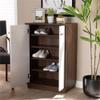 Baxton Studio Mid-Century Mette Wood Shoe Cabinet in White and Walnut view 4