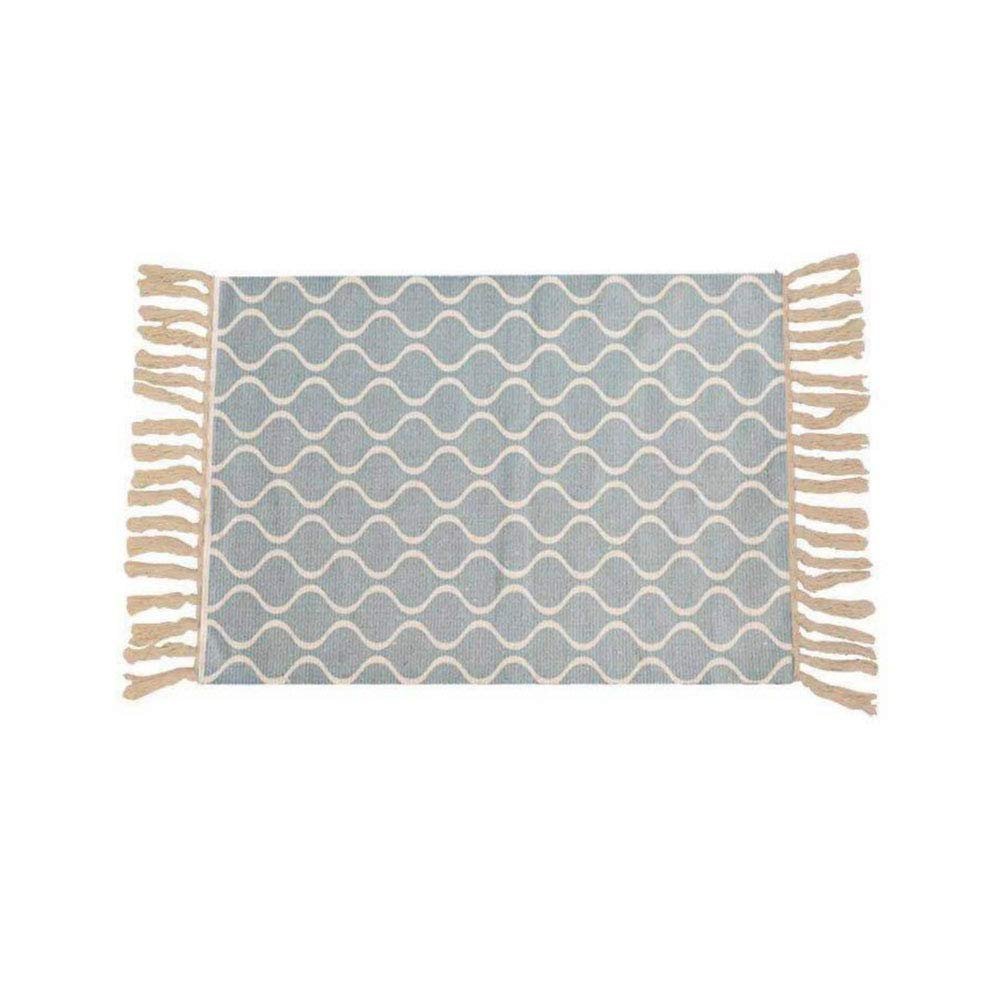 24"x35" Tassel Door Mat Rug Handmade Cotton Bohemian Rug Area Rug Floor Rug Runner Carpet Kitchen Rug Decorative Home Rug Hand Woven Rug