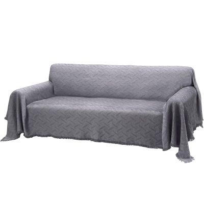 Rose Home Fashion Geometrical Throw Sofa Cover Blanket, Washable Couch Covers for 3 Cushion Couch Sofa Pet Friendly, Furniture Protector for Dogs (X-Large, Dark Grey)