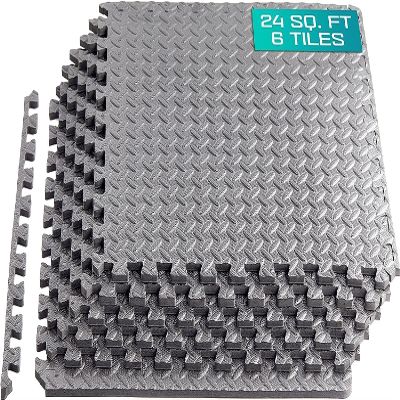 Yes4All Interlocking Foam Mats for Floor Protection, Gray, 7/16'', 24SQFT