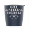 Stainless Steel Eat, Sleep, Beach Powder Coated Tumbler Splash Proof Lid 2 Straws*, Triple Wall Vacuum Insulated, Mug Coffee Cup Travel, Camping, Work, Gym Hot Cold Drinks (Navy Blue, 20oz) view 1