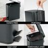 mDesign Slim Metal Rectangle 1.3 Gallon/5 Liter Trash Can with Step Pedal, Easy-Close Lid, Removable Liner - Narrow Wastebasket Garbage Container Bin for Bathroom, Bedroom, Kitchen - Black view 3