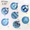 AMS 2.36''/60mm 34ct Christmas Ball Large Ornaments Party Decorations Shatterproof Festival Pendant Hangings for Xmas Tree Decor (60mm, Light Blue) view 2