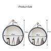 Round Decorative Vanity Mirror Portable Bevelled Shaving Wall Mirror with Hanging Chain Elegant Leather Strap for Bathroom Living Room Bedroom Black view 2