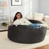 Amazon Basics Large Bean Bag Chairs for Adults, 5 ft Grey Memory Foam Filled with Solid Microfiber Cover view 2