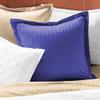 1 Pair Stripe Pillow Sham Egyptian Cotton 500tc Blue Square (18 x 18 inch) view 1