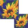 Sunshine Blue Party Napkins - 40 Count (20) Lunch Napkins 6.5 x 6.5-inch (folded) (20) Cocktail Napkins 5 x 5-inch (folded) - Stunning Sunflower Design view 1