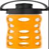 Lifefactory 16-Ounce Glass Water Bottle with Active Flip Cap and Protective Silicone Sleeve, Marigold view 1