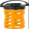 Lifefactory 16-Ounce Glass Water Bottle with Active Flip Cap and Protective Silicone Sleeve, Marigold view 2