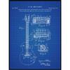 Vintago Gibson Les Paul Electric Guitar Patent Wall Art Print, Patent Art, Blueprint, Patent Print, Patent Poster, Guitar Wall Art, QP519 view 1