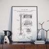 Vintago Gibson Les Paul Electric Guitar Patent Wall Art Print, Patent Art, Blueprint, Patent Print, Patent Poster, Guitar Wall Art, QP519 view 2