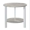 Convenience Concepts Graystone 24 inch 2 Tier Plant Stand - Industrial Stand for Plants, Vases, and Antiques, Urban Modern Design for the Living Room, Hallway, Entryway, Faux Birch/White view 1