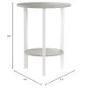 Convenience Concepts Graystone 24 inch 2 Tier Plant Stand - Industrial Stand for Plants, Vases, and Antiques, Urban Modern Design for the Living Room, Hallway, Entryway, Faux Birch/White view 3