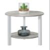 Convenience Concepts Graystone 24 inch 2 Tier Plant Stand - Industrial Stand for Plants, Vases, and Antiques, Urban Modern Design for the Living Room, Hallway, Entryway, Faux Birch/White view 4