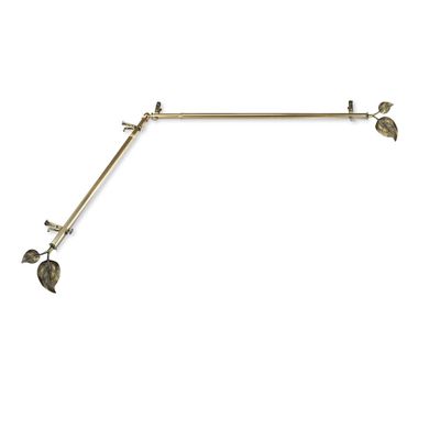 Domovina Plush 13/16" Corner Window Single Curtain Rod Antique Brass/28-48