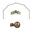 Domovina Phoebe 13/16" 6 Sided Bay Window Single Curtain Rod Antique Brass view 1